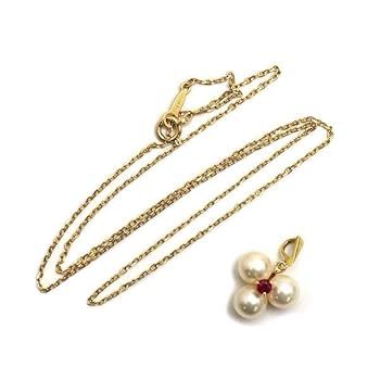 パールとルビーのネックレス　K18 ルビー ネックレス 一粒 18k レディース 宝石 1粒 首飾り